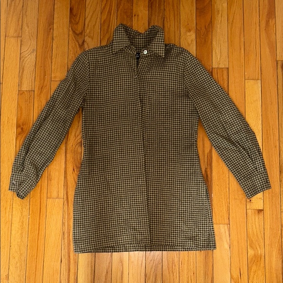 Ellen Tracy Brown Checkered Button Down Shirt - Picture 1 of 3